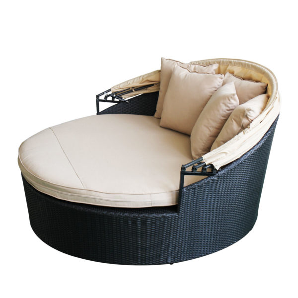 Magari Sole II Outdoor Patio Round Daybed with Retractable Canopy - Image 3