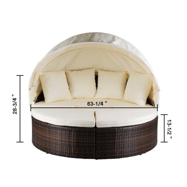 Magari Sole I Round Daybed with Retractable Canopy - Image 7