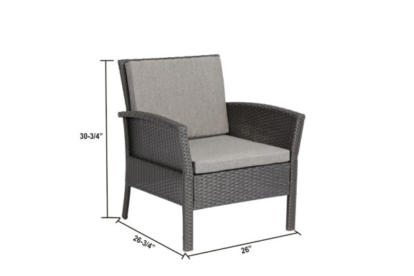 Magari Spiaggia Rattan Wicker Patio Set, 4 Pieces - Image 9