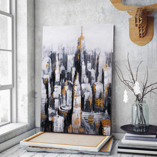 "Golden City I" Oil Painting - Image 2