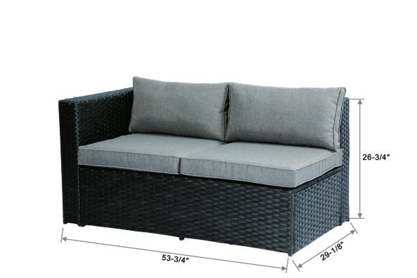 Baner Garden "Nat" PE Wicker Sectional Sofa Patio Set - Image 7