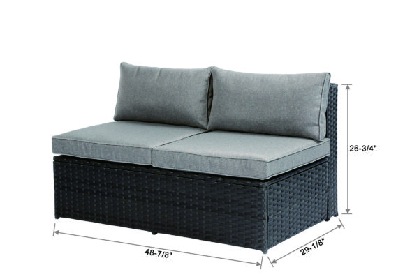 Baner Garden "Nat" PE Wicker Sectional Sofa Patio Set - Image 6