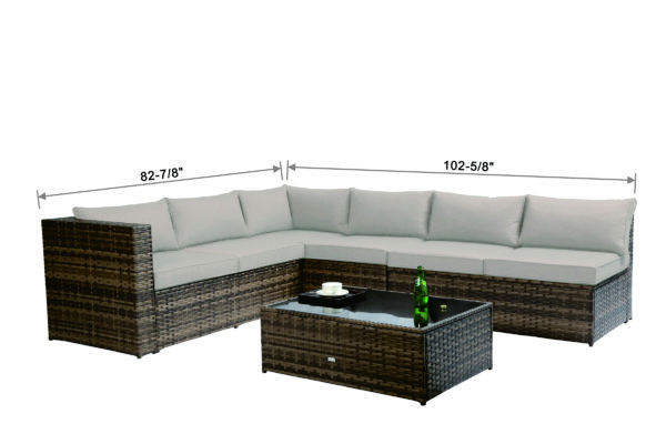 Baner Garden "Nat" PE Wicker Sectional Sofa Patio Set - Image 11
