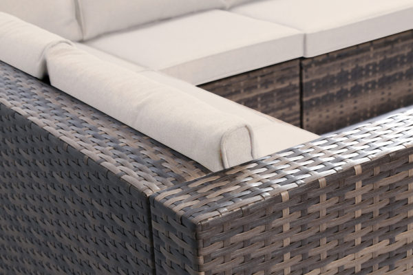 Baner Garden "Nat" PE Wicker Sectional Sofa Patio Set - Image 16