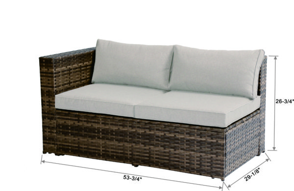 Baner Garden "Nat" PE Wicker Sectional Sofa Patio Set - Image 13