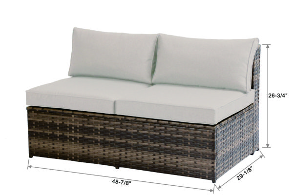 Baner Garden "Nat" PE Wicker Sectional Sofa Patio Set - Image 14
