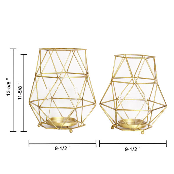 Magari Furniture "Lieve" Geometric Hurricane Candleholder - Image 4