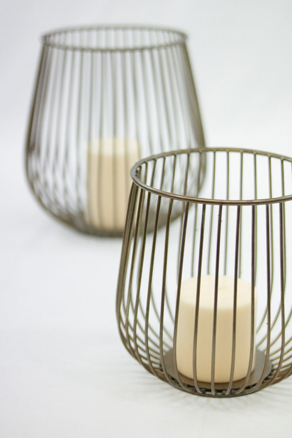 Magari Furniture "Lieve" Metal Basket Candleholder - Image 2